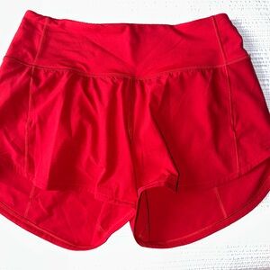 Lululemon Red Speed Up shorts